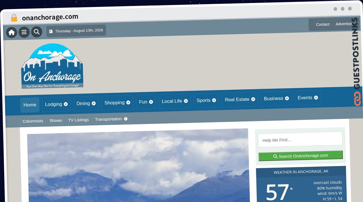 Publish Guest Post on onanchorage.com