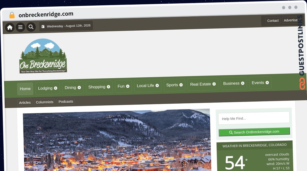 Publish Guest Post on onbreckenridge.com