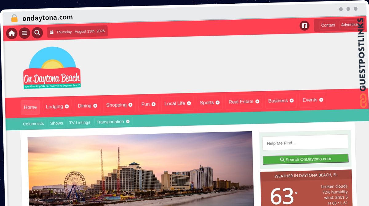 Publish Guest Post on ondaytona.com