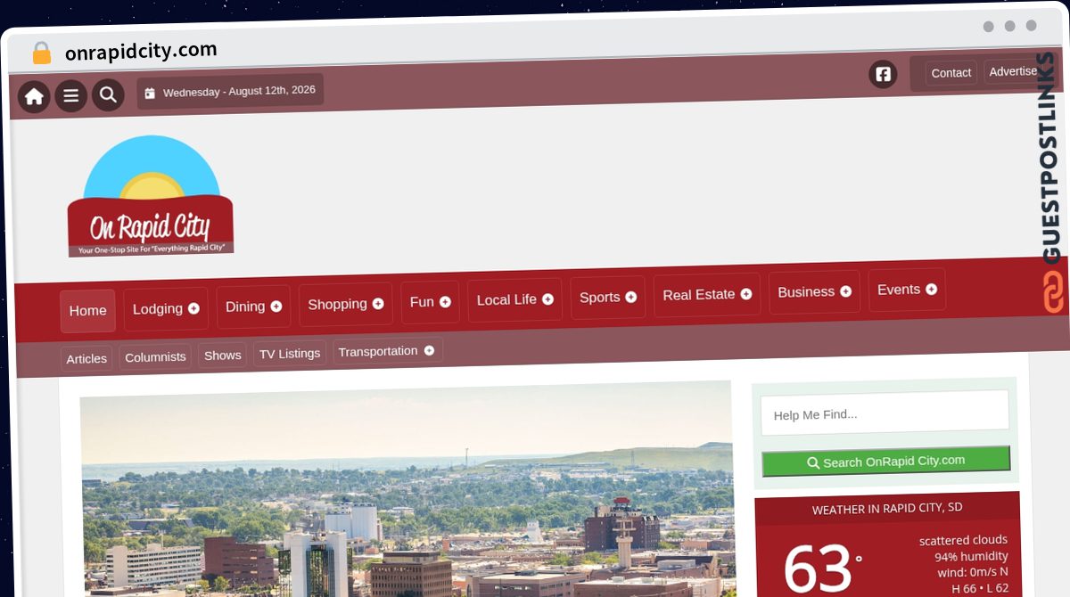 Publish Guest Post on onrapidcity.com