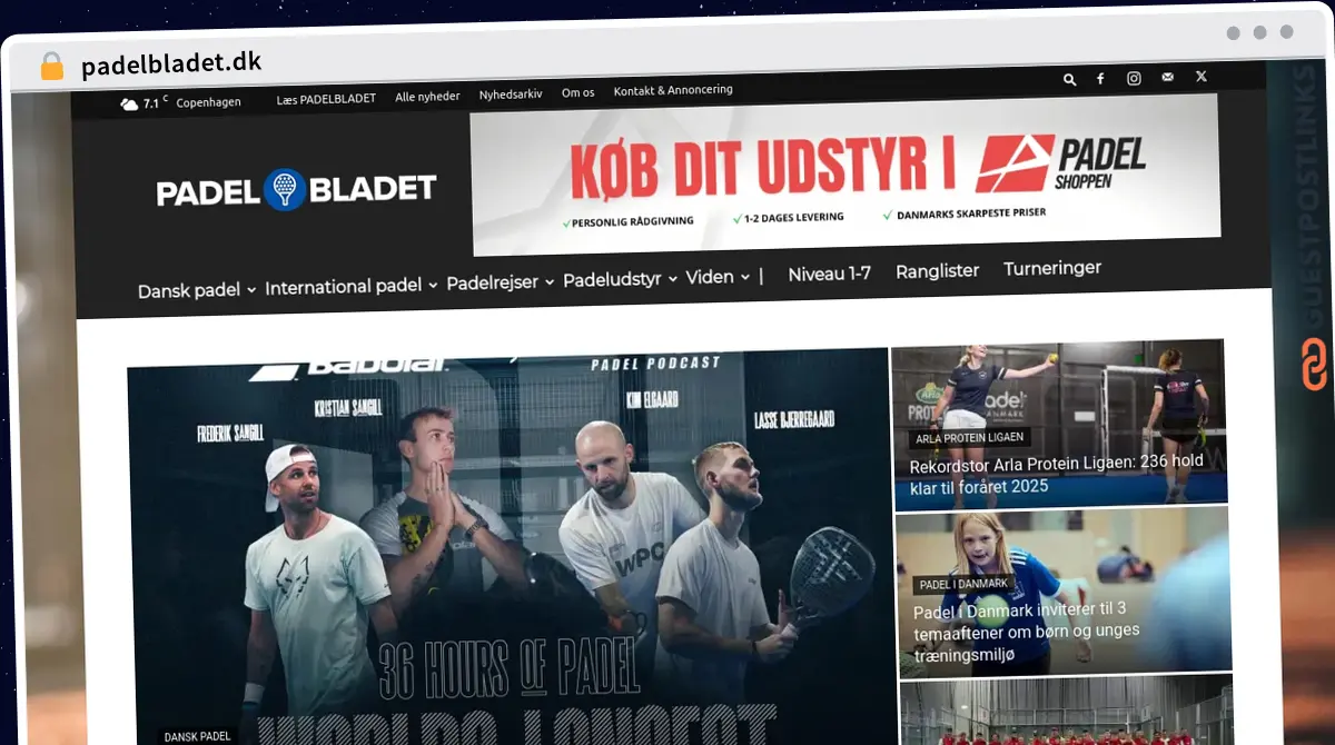 Publish Guest Post on padelbladet.dk