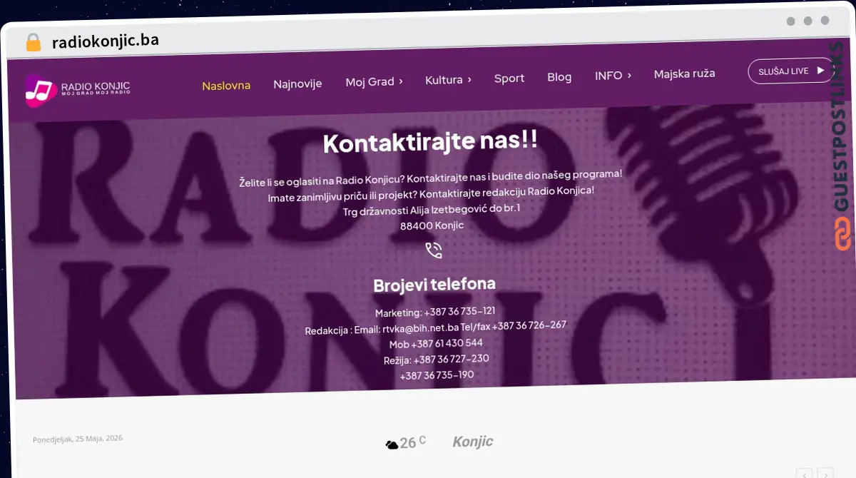 Publish Guest Post on radiokonjic.ba