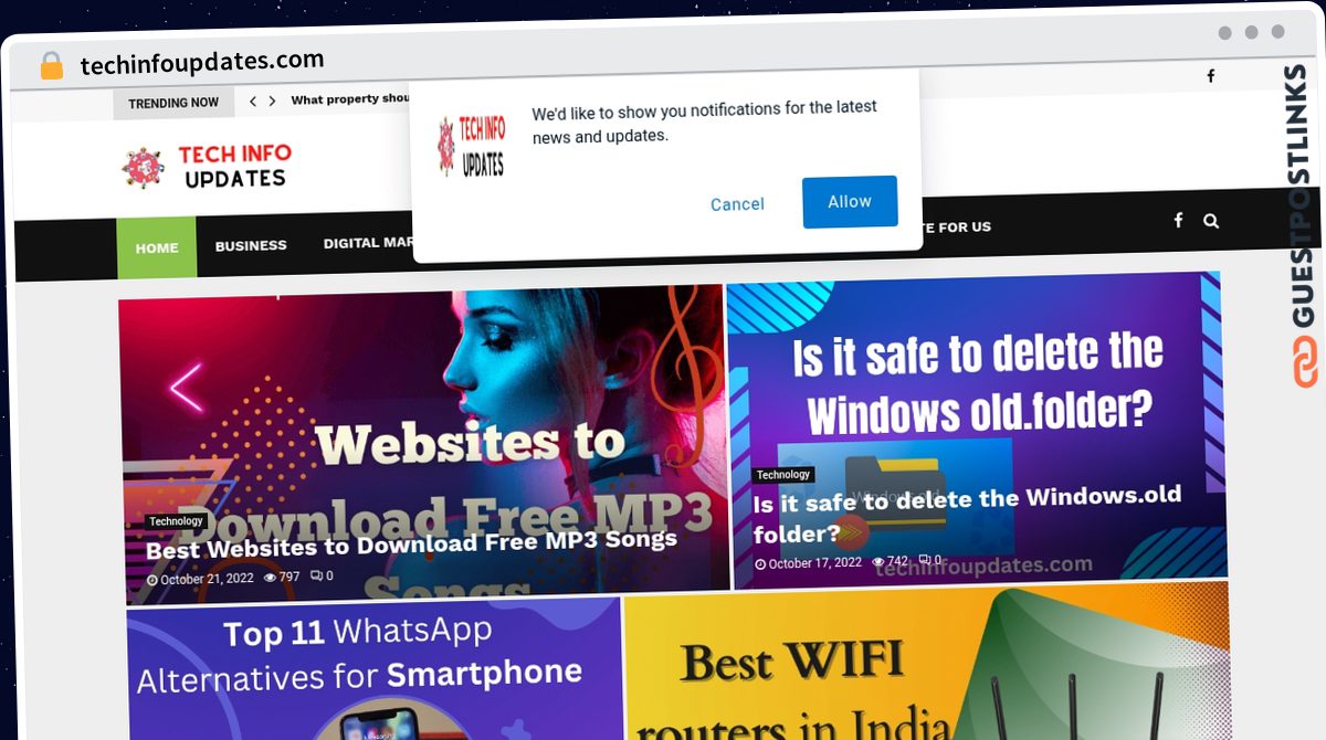 Publish Guest Post on techinfoupdates.com