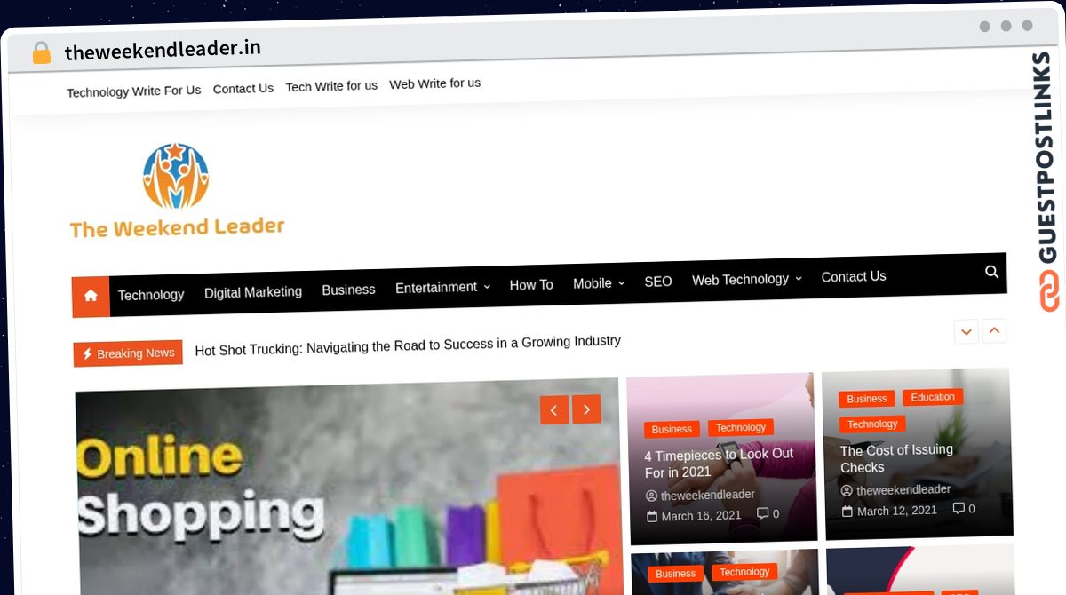 Publish Guest Post on theweekendleader.in