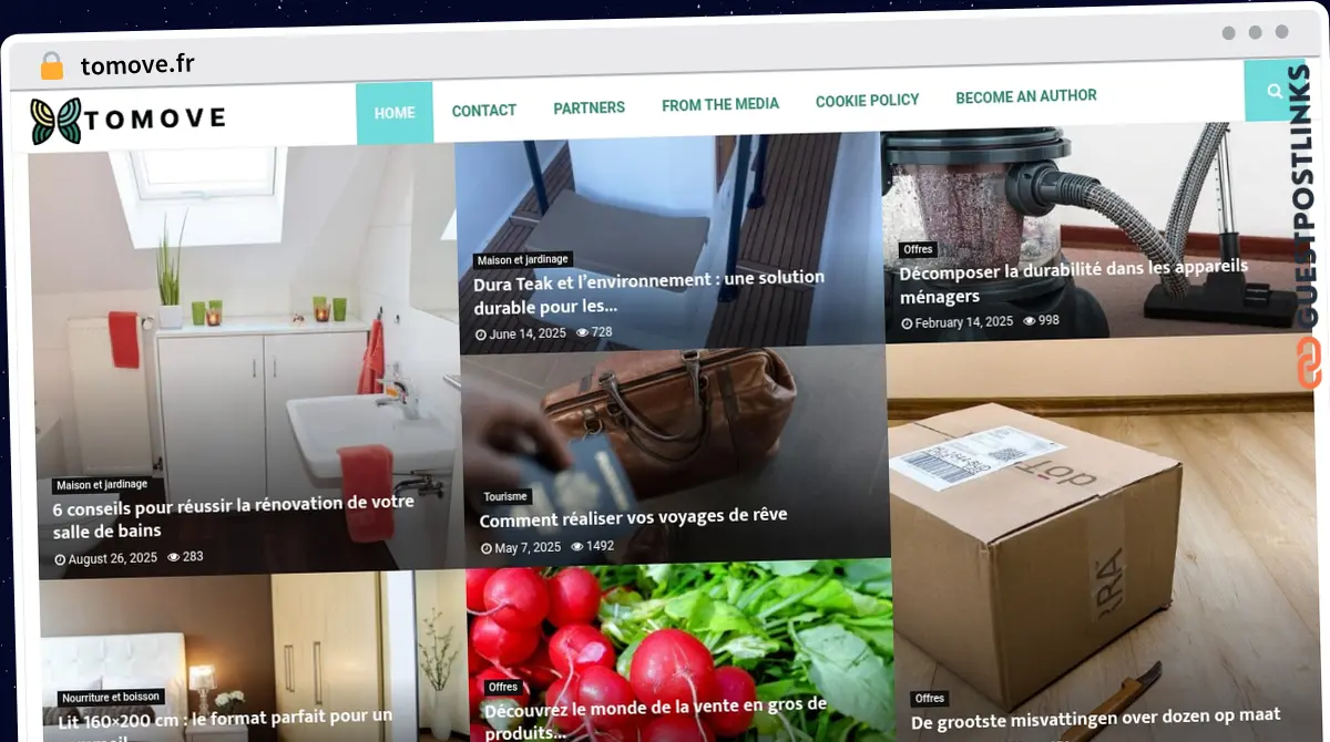 Publish Guest Post on tomove.fr