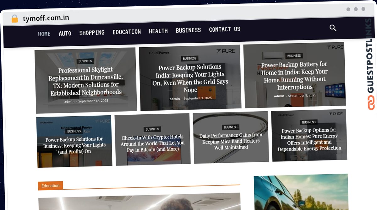 Publish Guest Post on tymoff.com.in