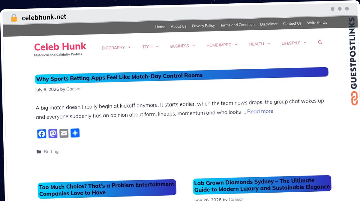 Publish Guest Post on celebhunk.net