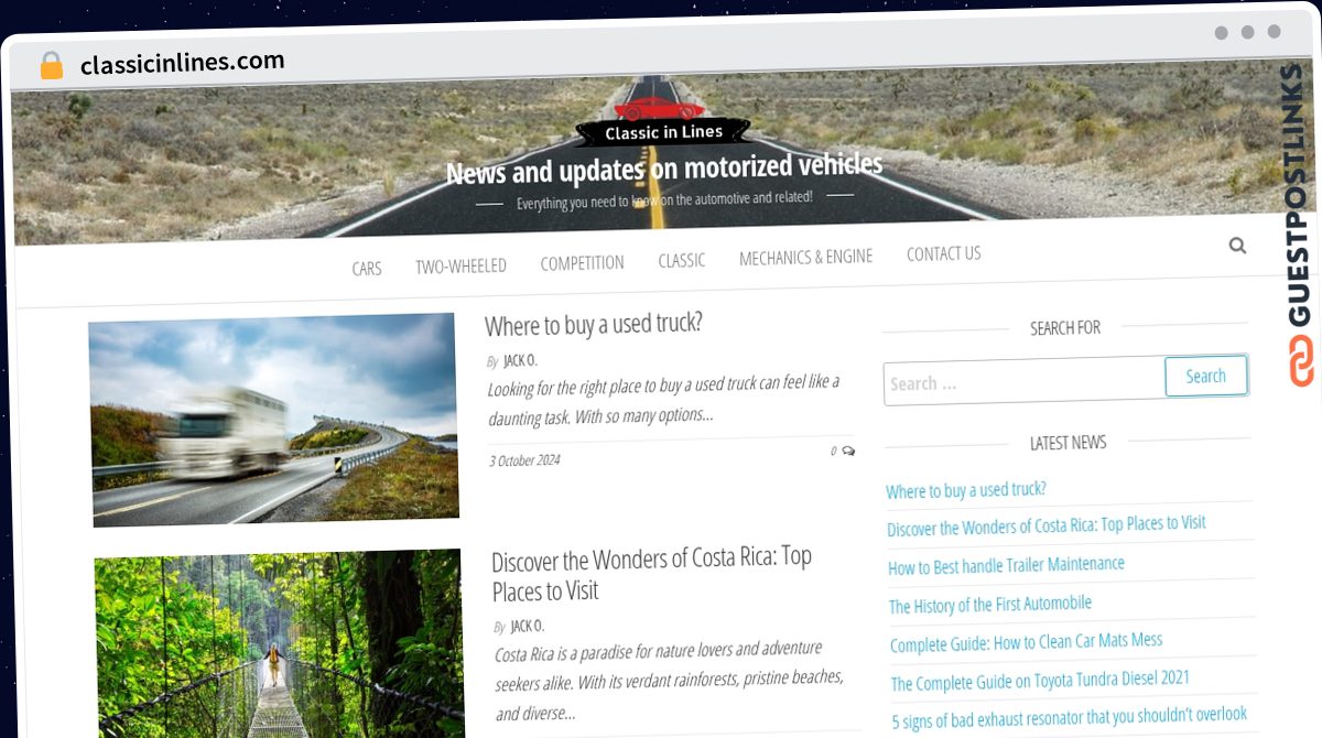 Publish Guest Post on classicinlines.com
