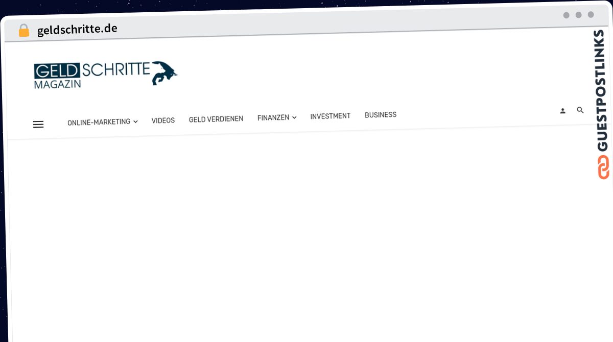 Publish Guest Post on geldschritte.de