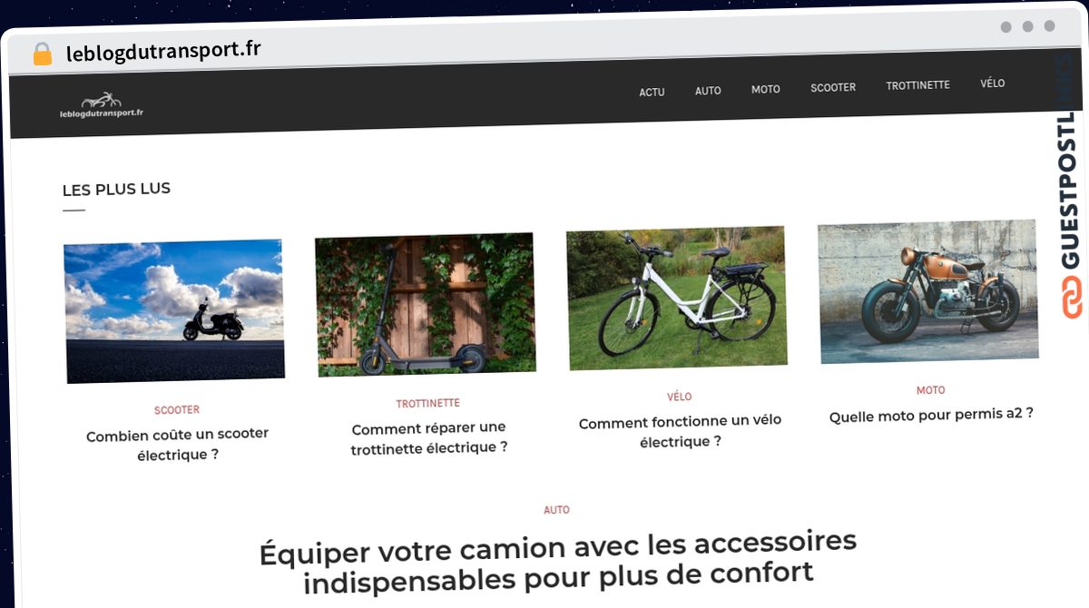 Publish Guest Post on leblogdutransport.fr
