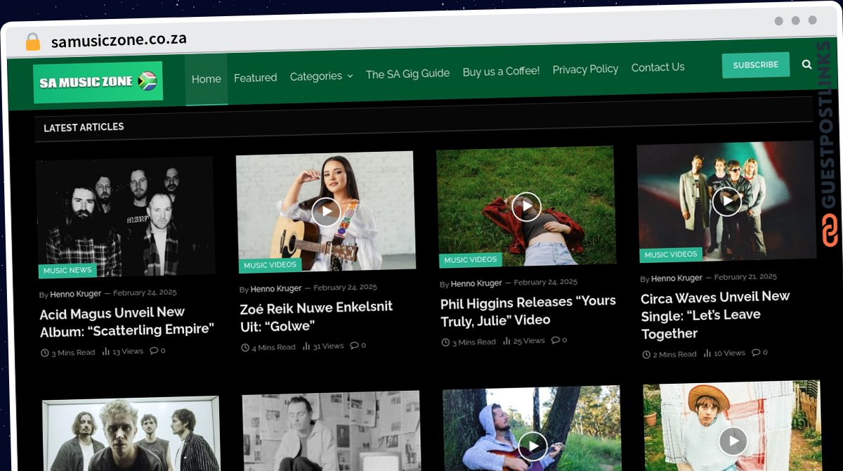 Publish Guest Post on samusiczone.co.za