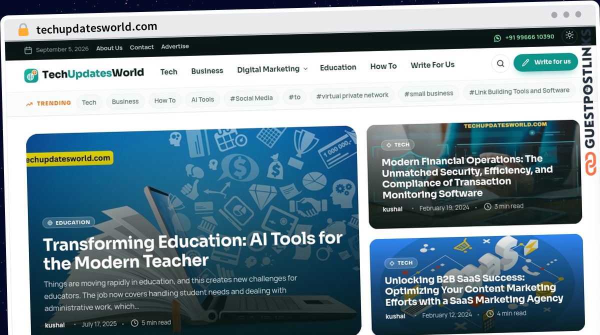 Publish Guest Post on techupdatesworld.com