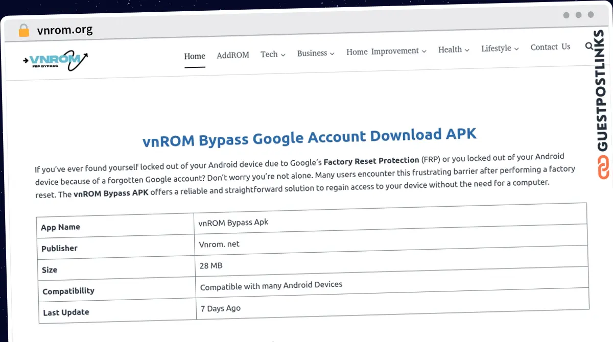 Publish Guest Post on vnrom.org