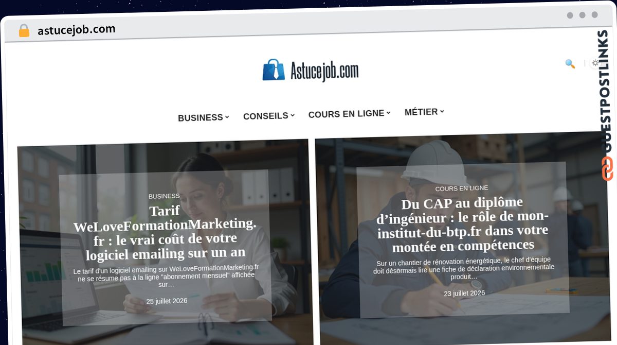 Publish Guest Post on astucejob.com
