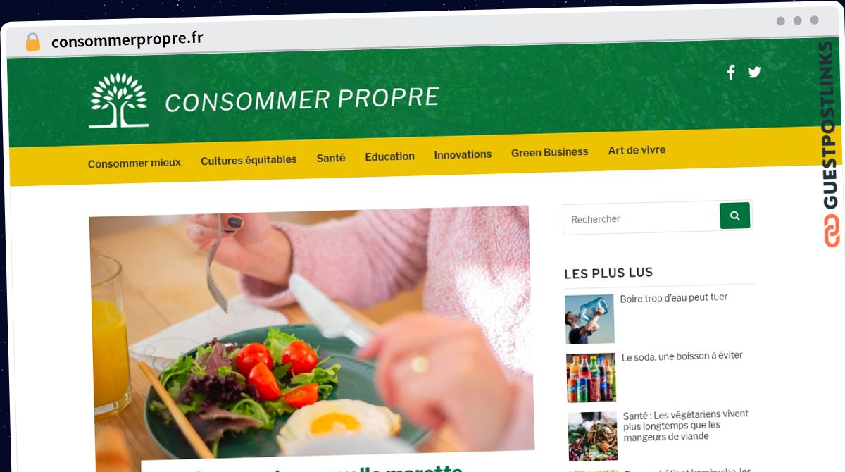 Publish Guest Post on consommerpropre.fr