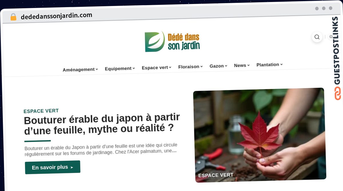 Publish Guest Post on dededanssonjardin.com