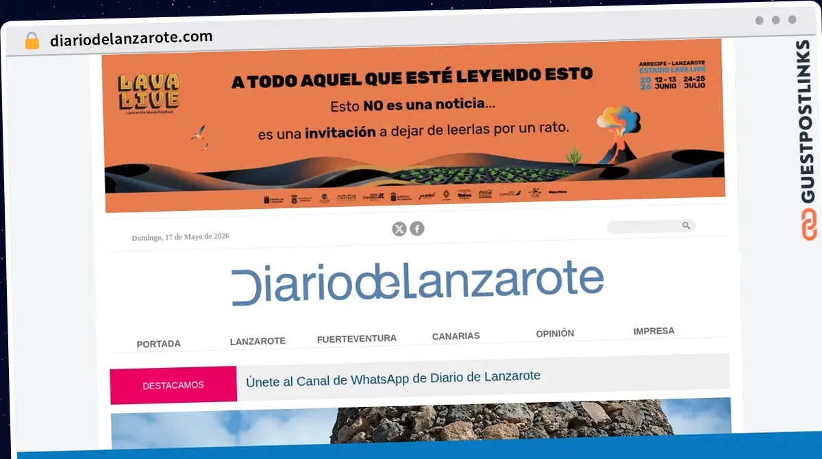 Publish Guest Post on diariodelanzarote.com