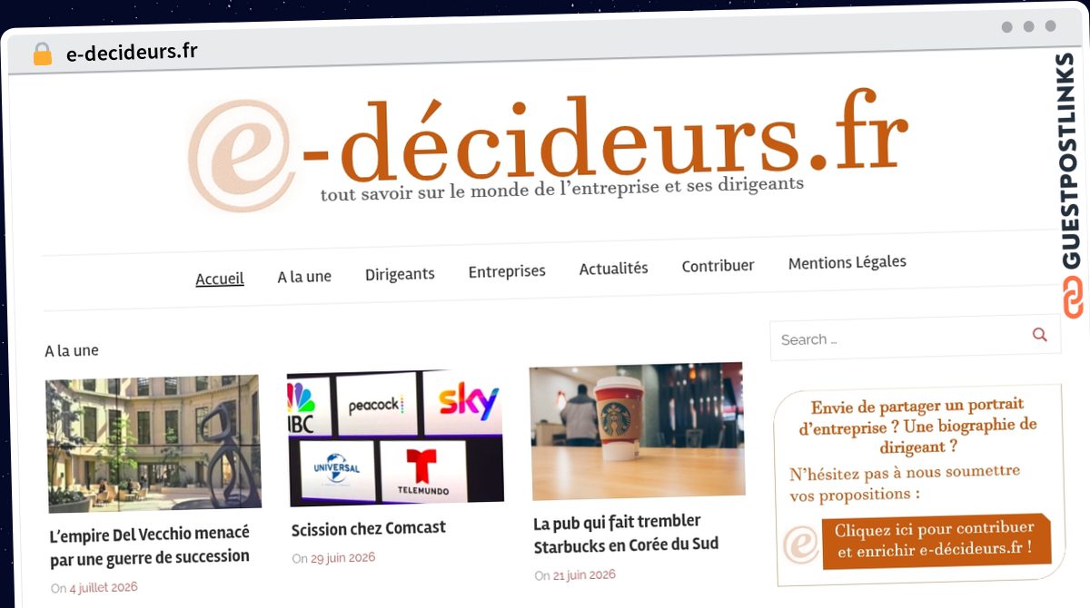 Publish Guest Post on e-decideurs.fr