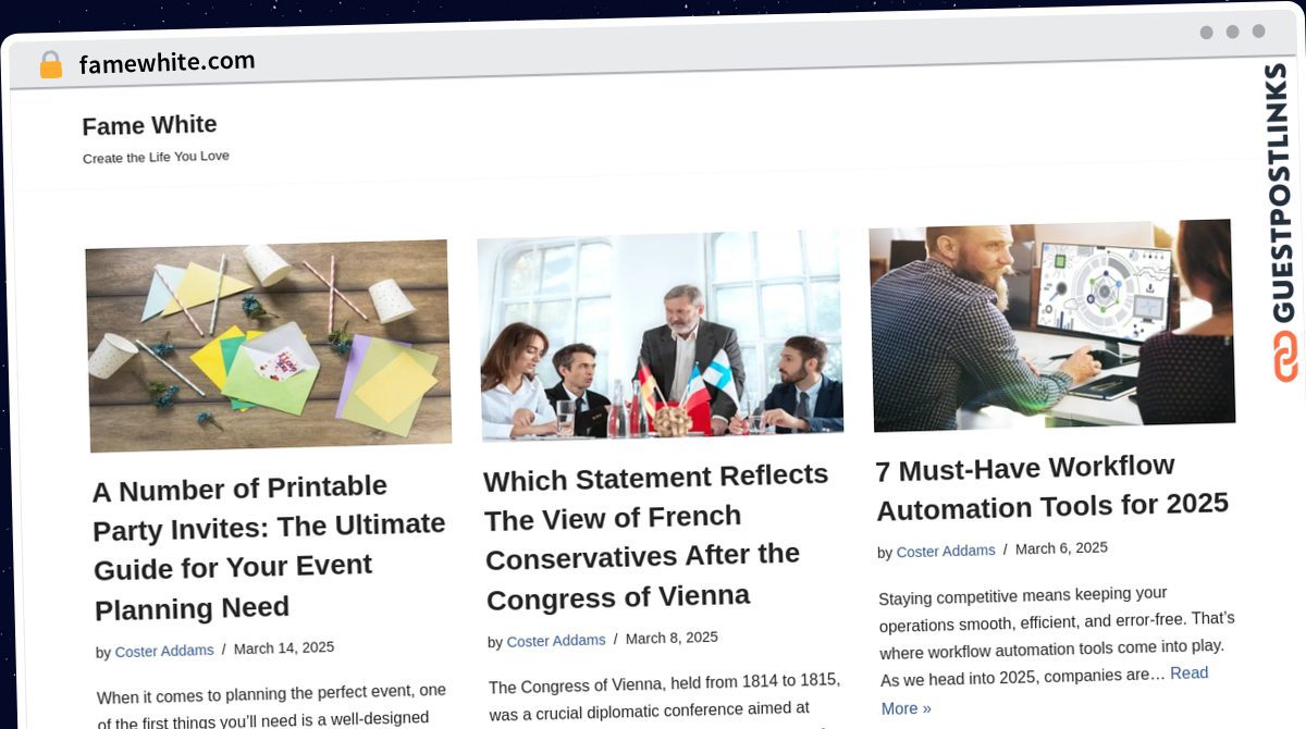 Publish Guest Post on famewhite.com