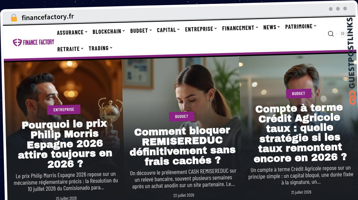 Publish Guest Post on financefactory.fr