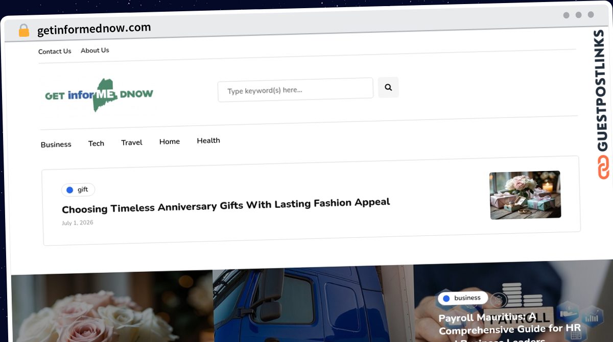 Publish Guest Post on getinformednow.com