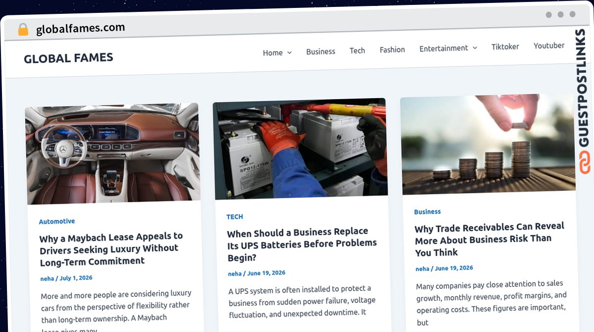 Publish Guest Post on globalfames.com