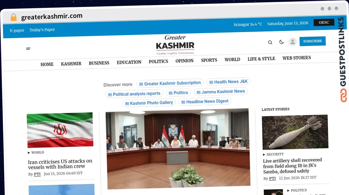 Publish Guest Post on greaterkashmir.com