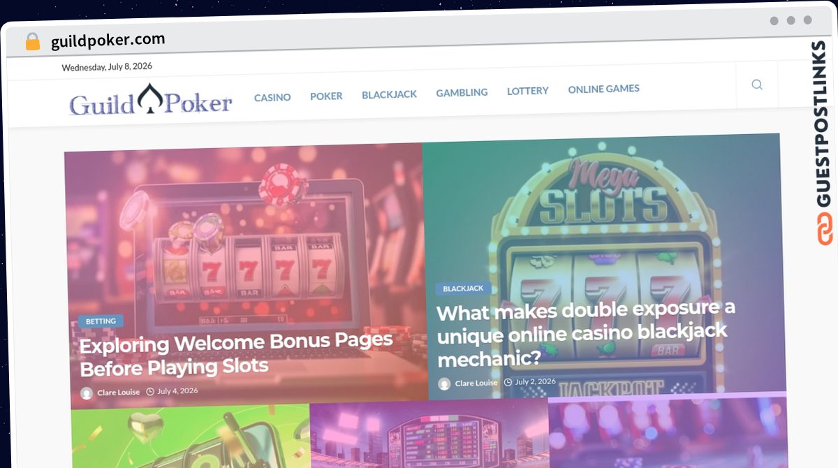 Publish Guest Post on guildpoker.com