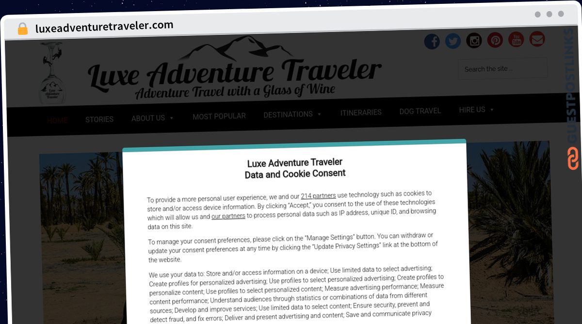 Publish Guest Post on luxeadventuretraveler.com