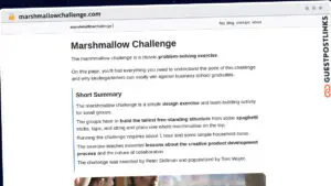 Publish Guest Post on marshmallowchallenge.com