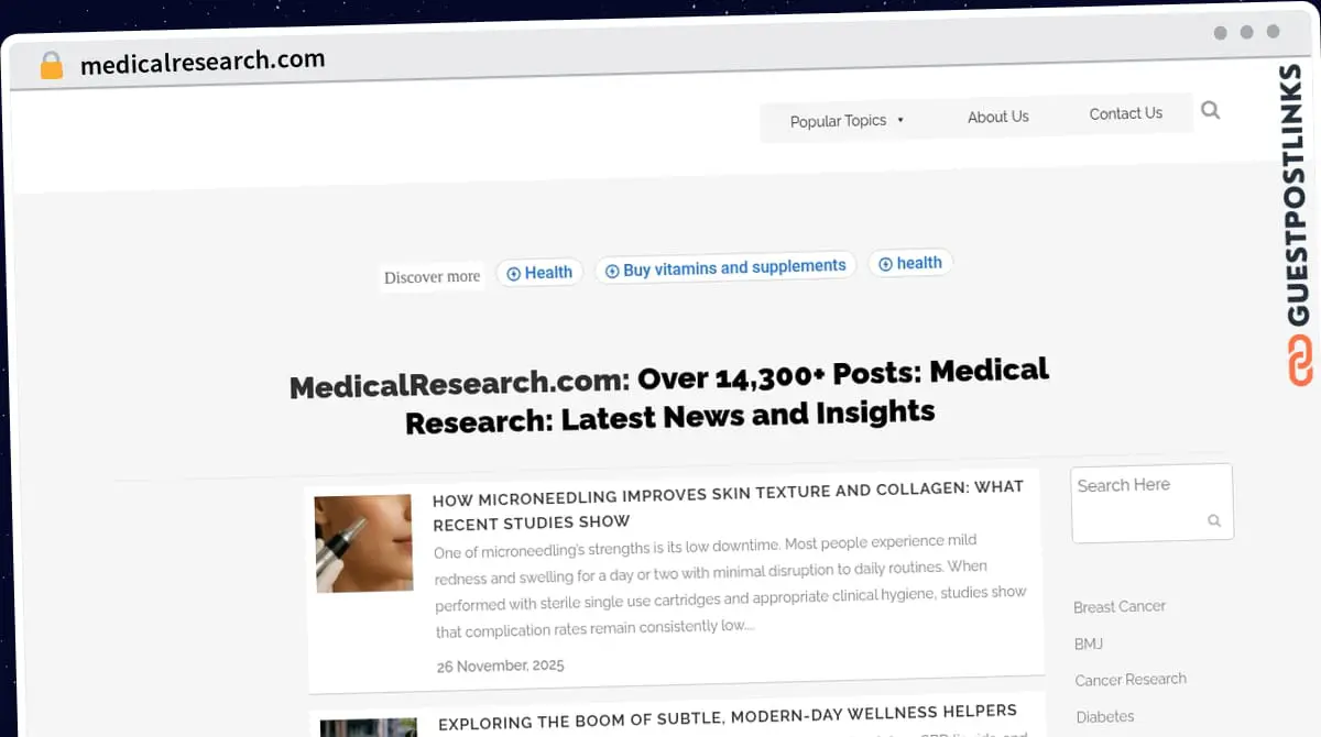 Publish Guest Post on medicalresearch.com