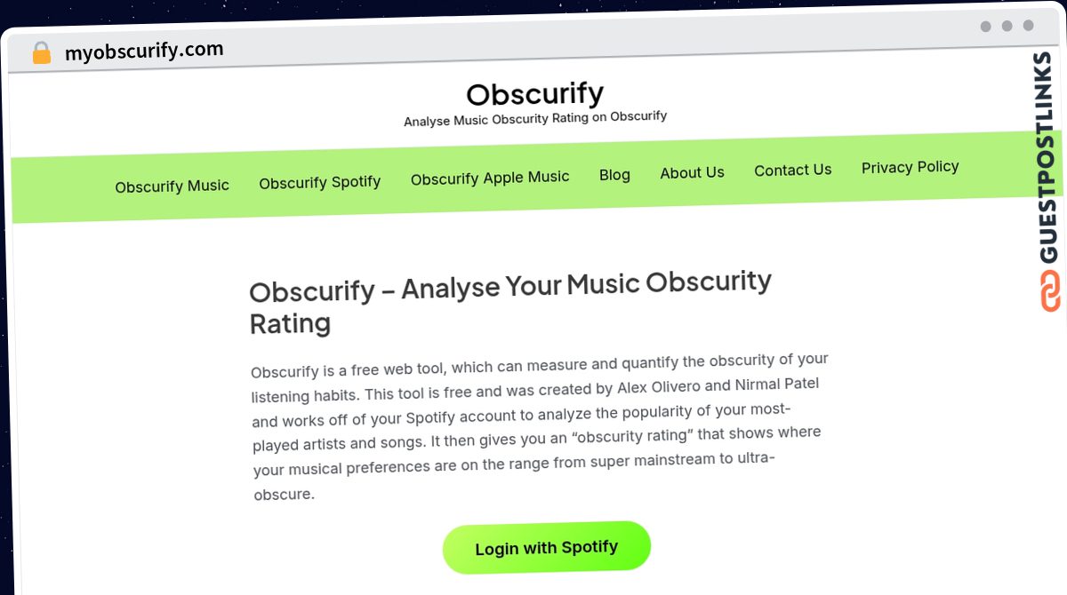 Publish Guest Post on myobscurify.com