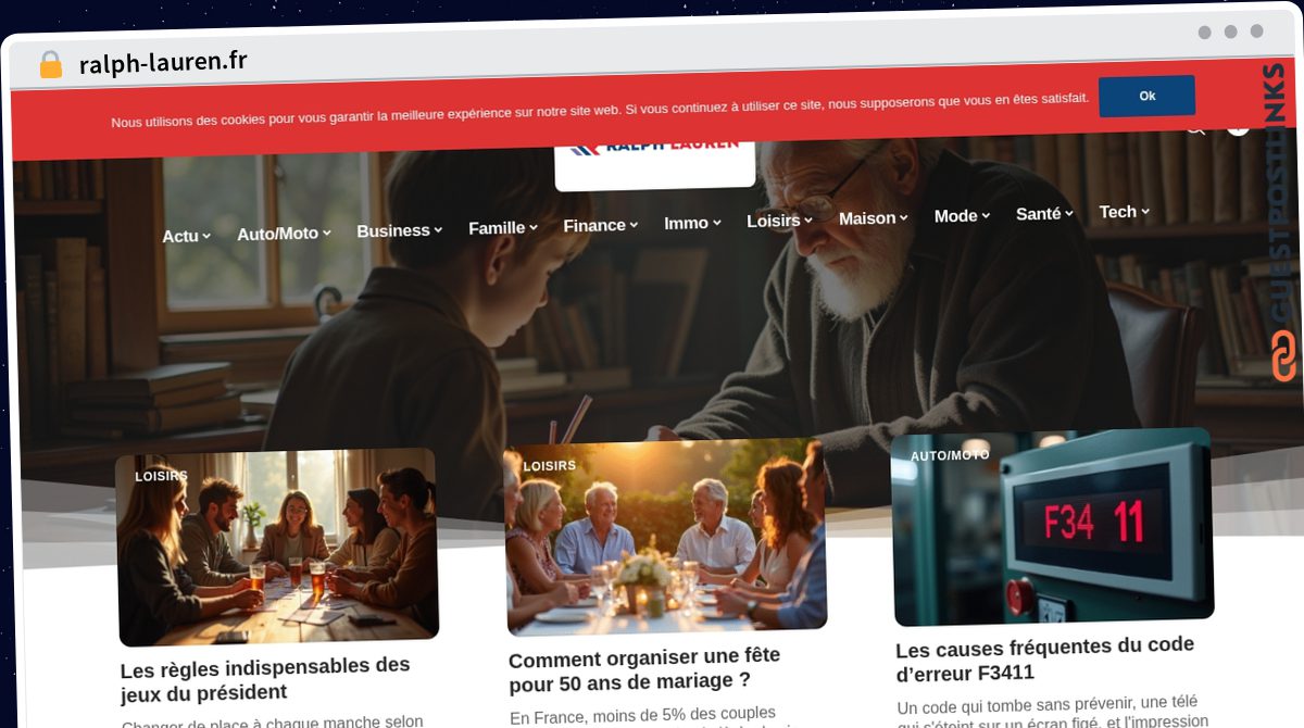 Publish Guest Post on ralph-lauren.fr