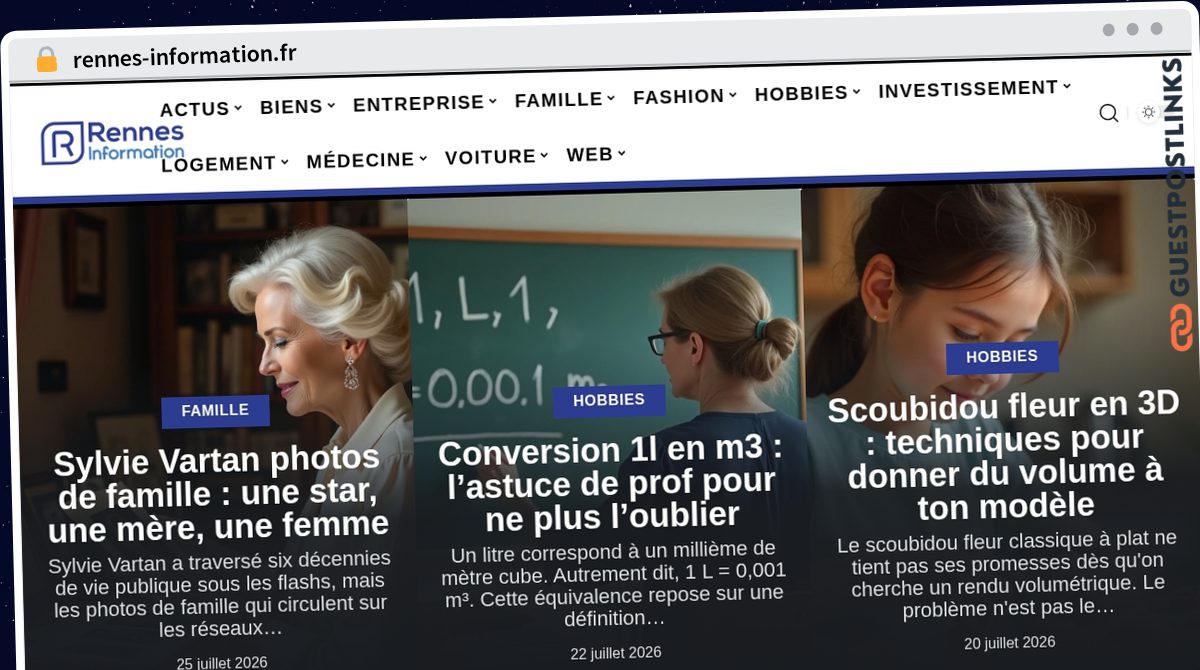 Publish Guest Post on rennes-information.fr