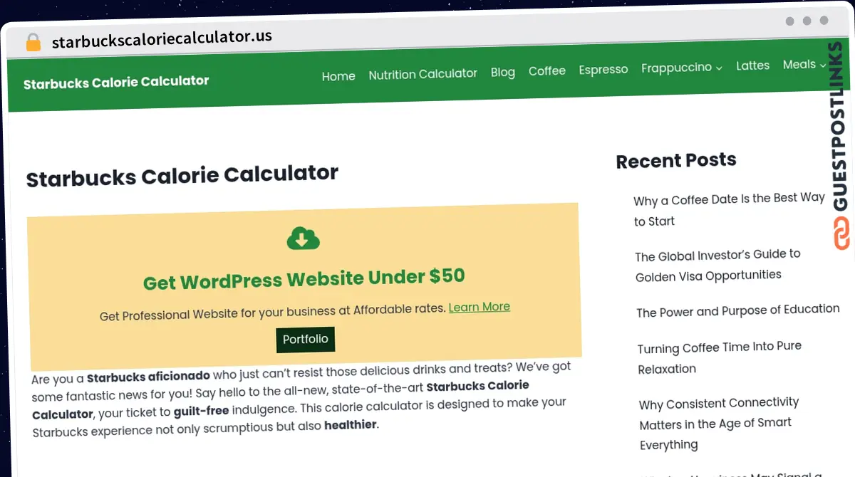 Publish Guest Post on starbuckscaloriecalculator.us