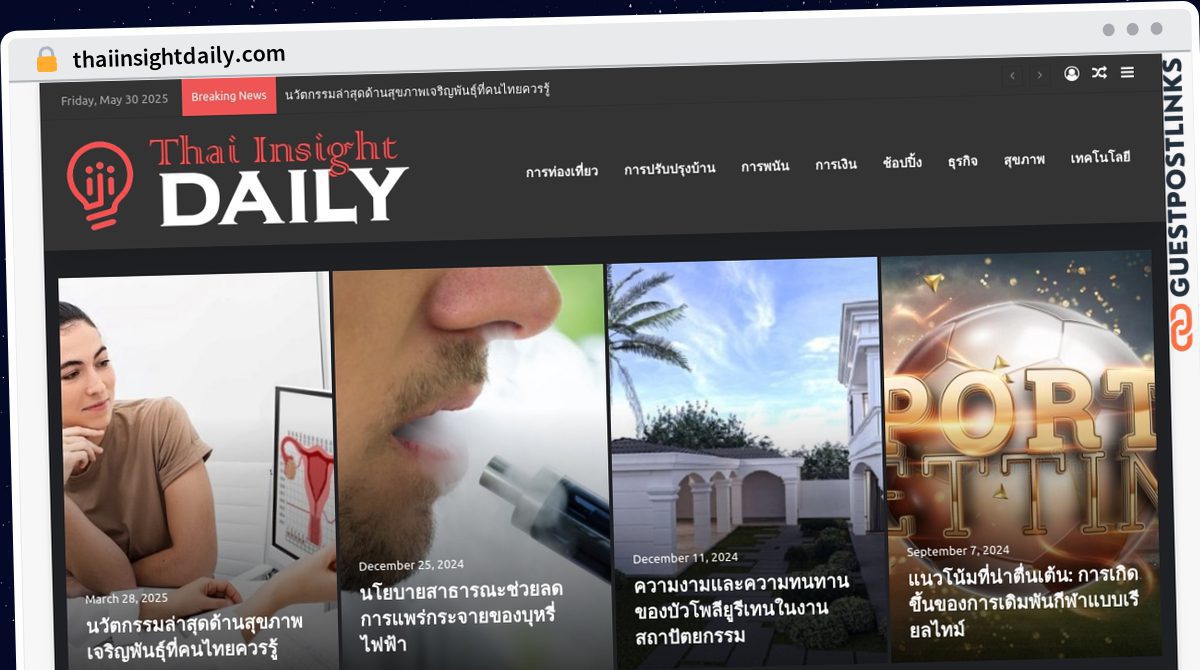Publish Guest Post on thaiinsightdaily.com