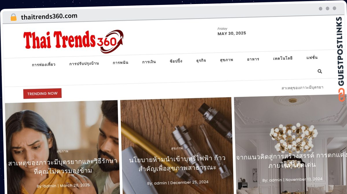 Publish Guest Post on thaitrends360.com