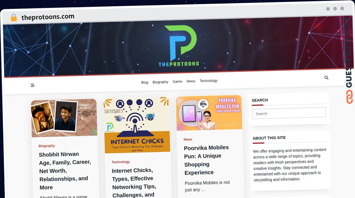 Publish Guest Post on theprotoons.com