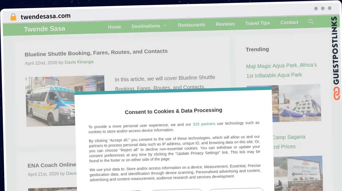 Publish Guest Post on twendesasa.com