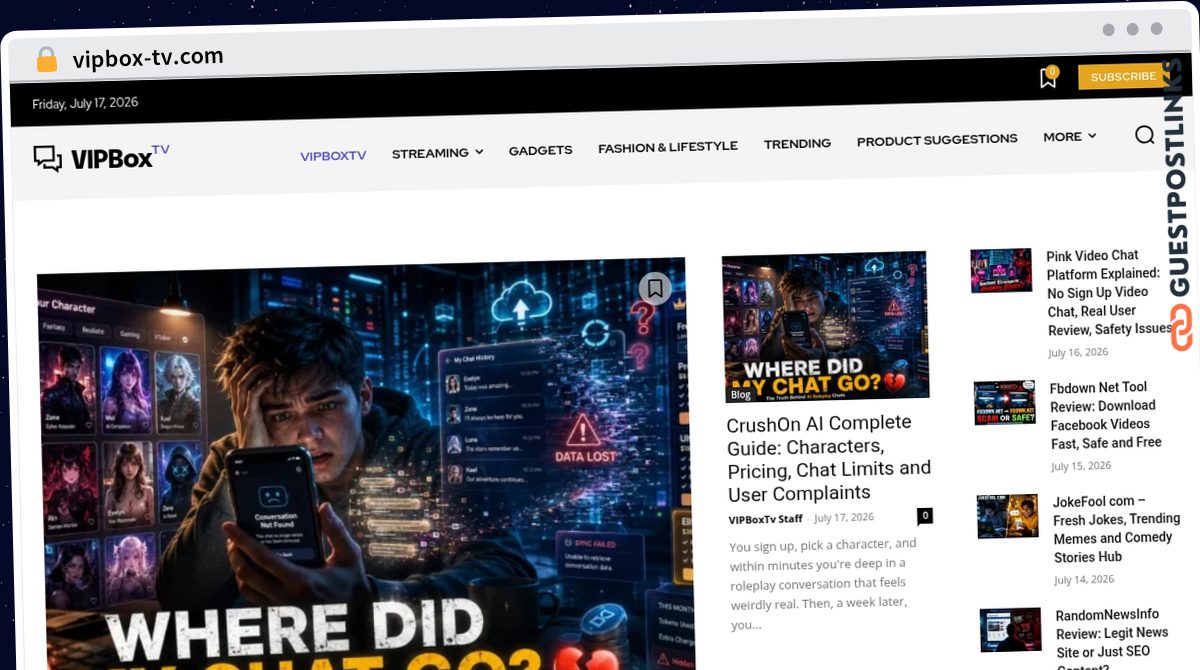 Publish Guest Post on vipbox-tv.com