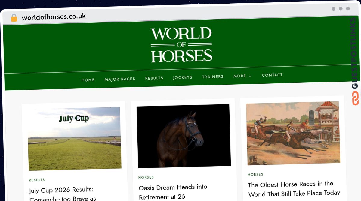 Publish Guest Post on worldofhorses.co.uk
