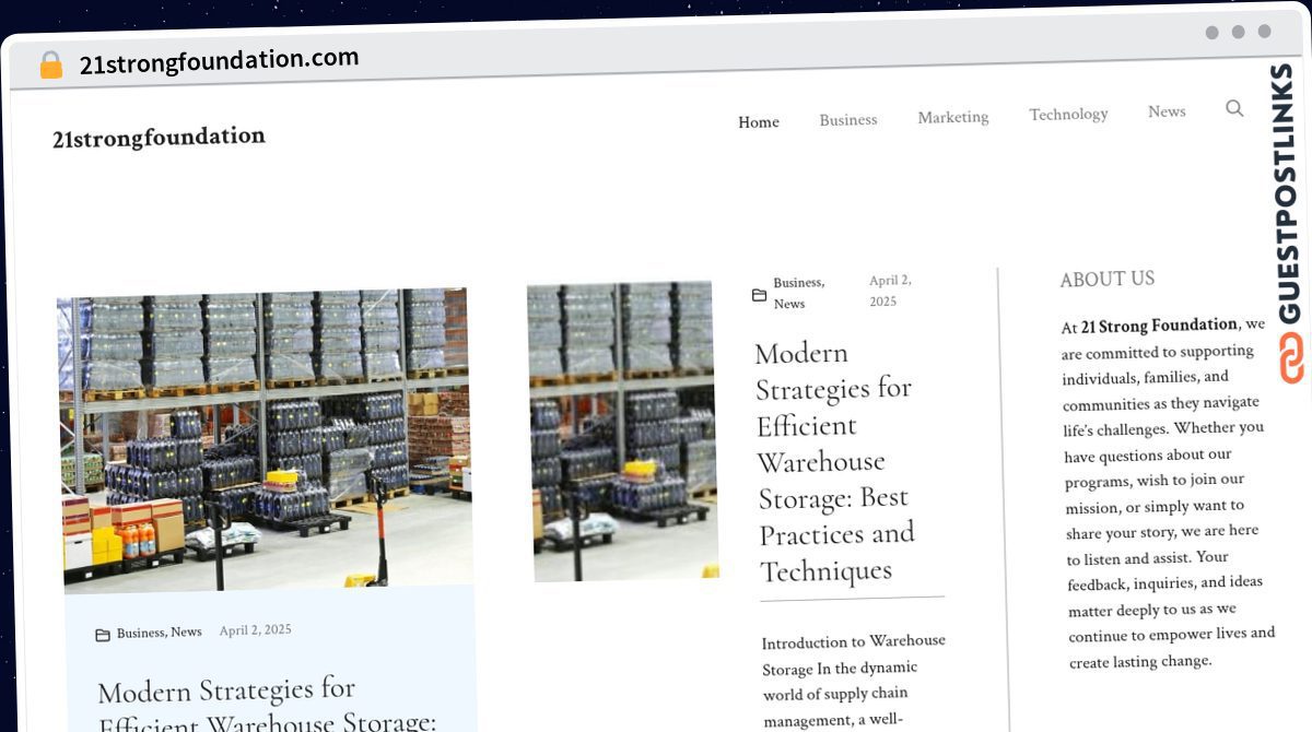 Publish Guest Post on 21strongfoundation.com