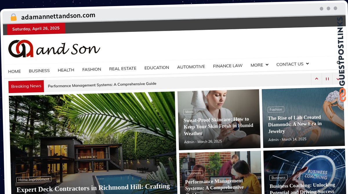 Publish Guest Post on adamannettandson.com