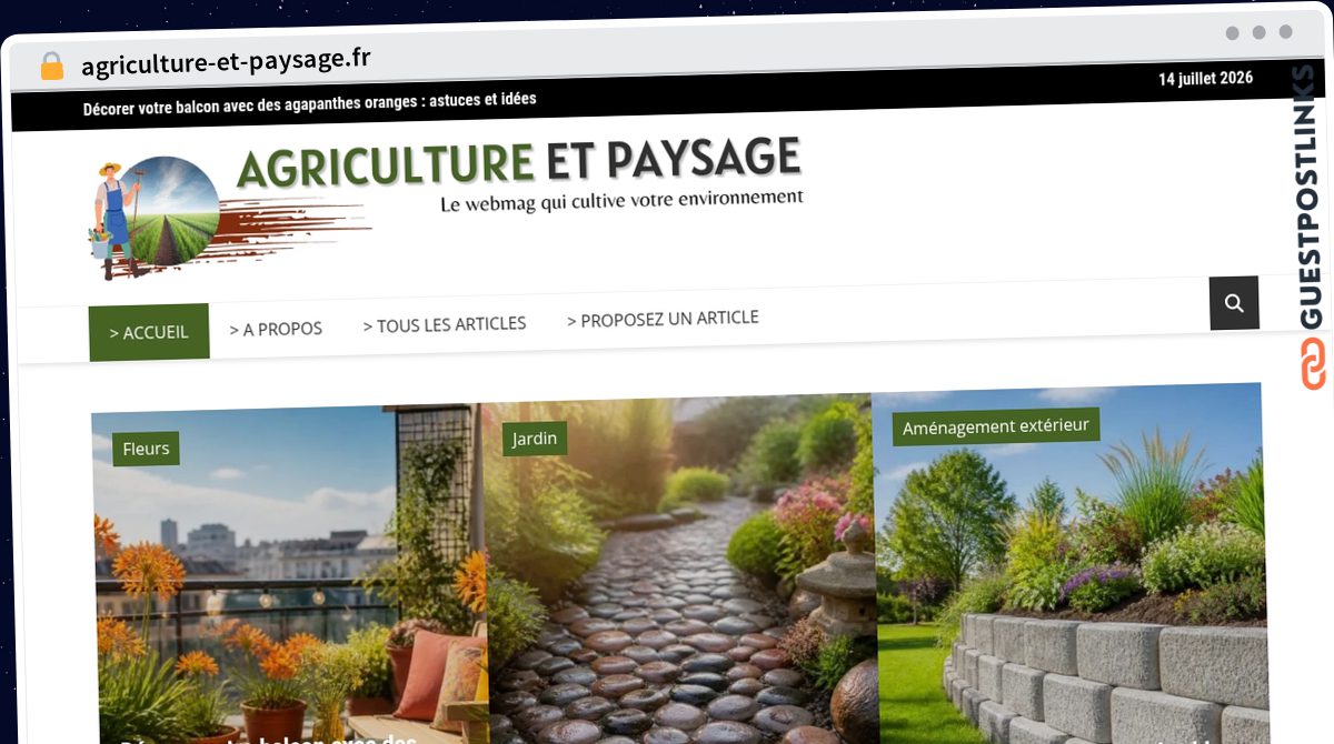 Publish Guest Post on agriculture-et-paysage.fr