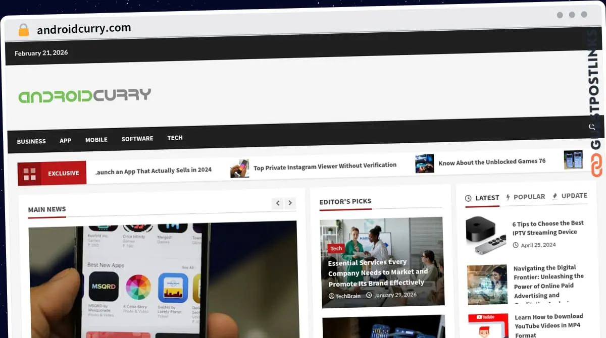 Publish Guest Post on androidcurry.com