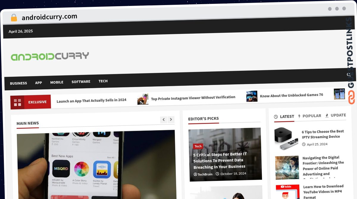 Publish Guest Post on androidcurry.com