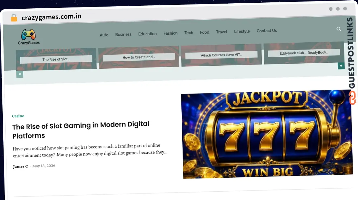 Publish Guest Post on crazygames.com.in