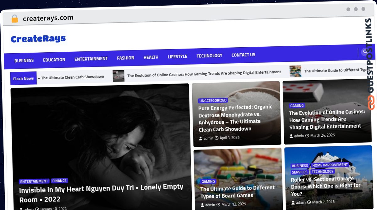 Publish Guest Post on createrays.com