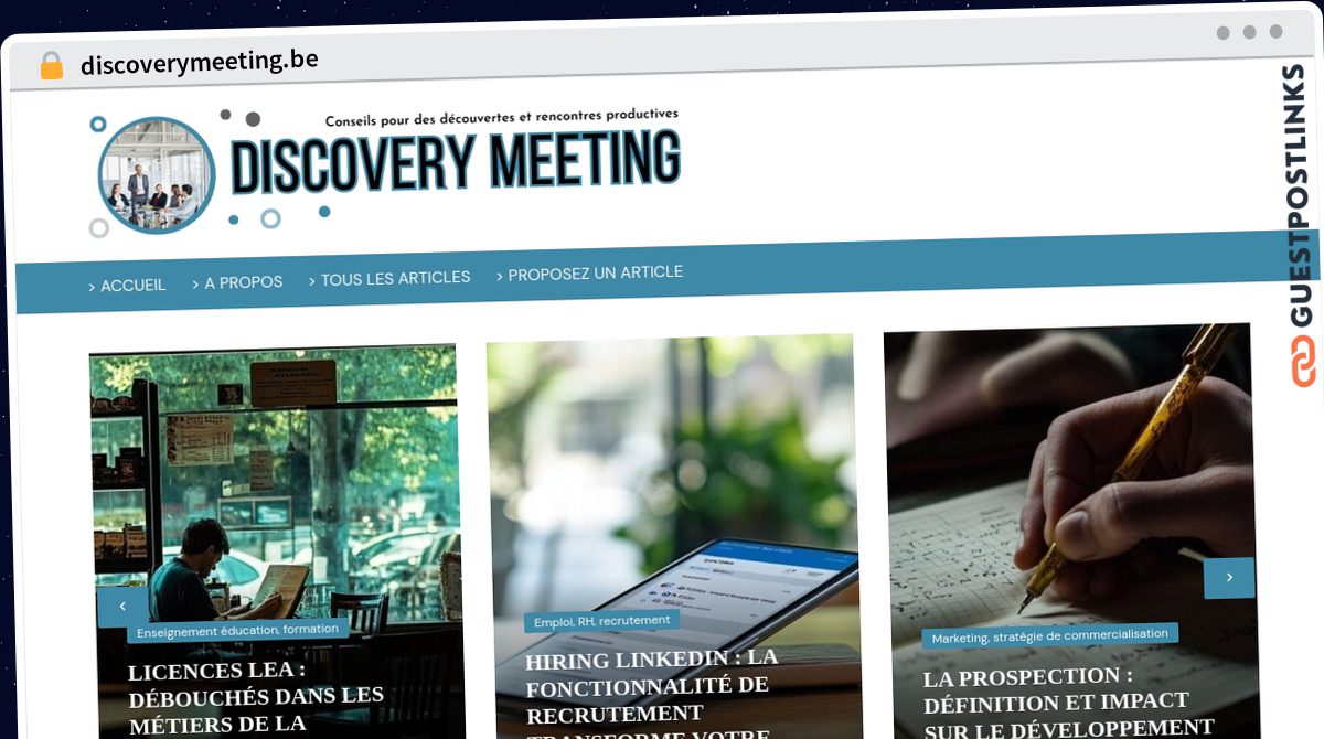 Publish Guest Post on discoverymeeting.be
