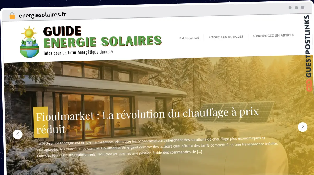 Publish Guest Post on energiesolaires.fr